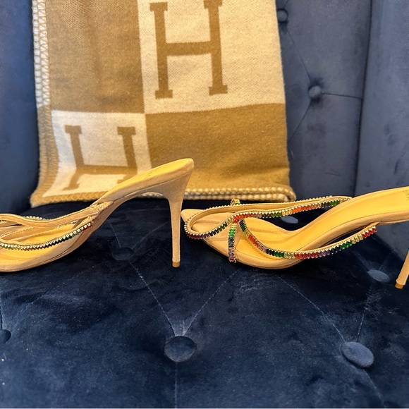 alexandre birman 39 Blue Crystal Embellished Sandal Heels | eBay Alexander Birman beaded heel size 38